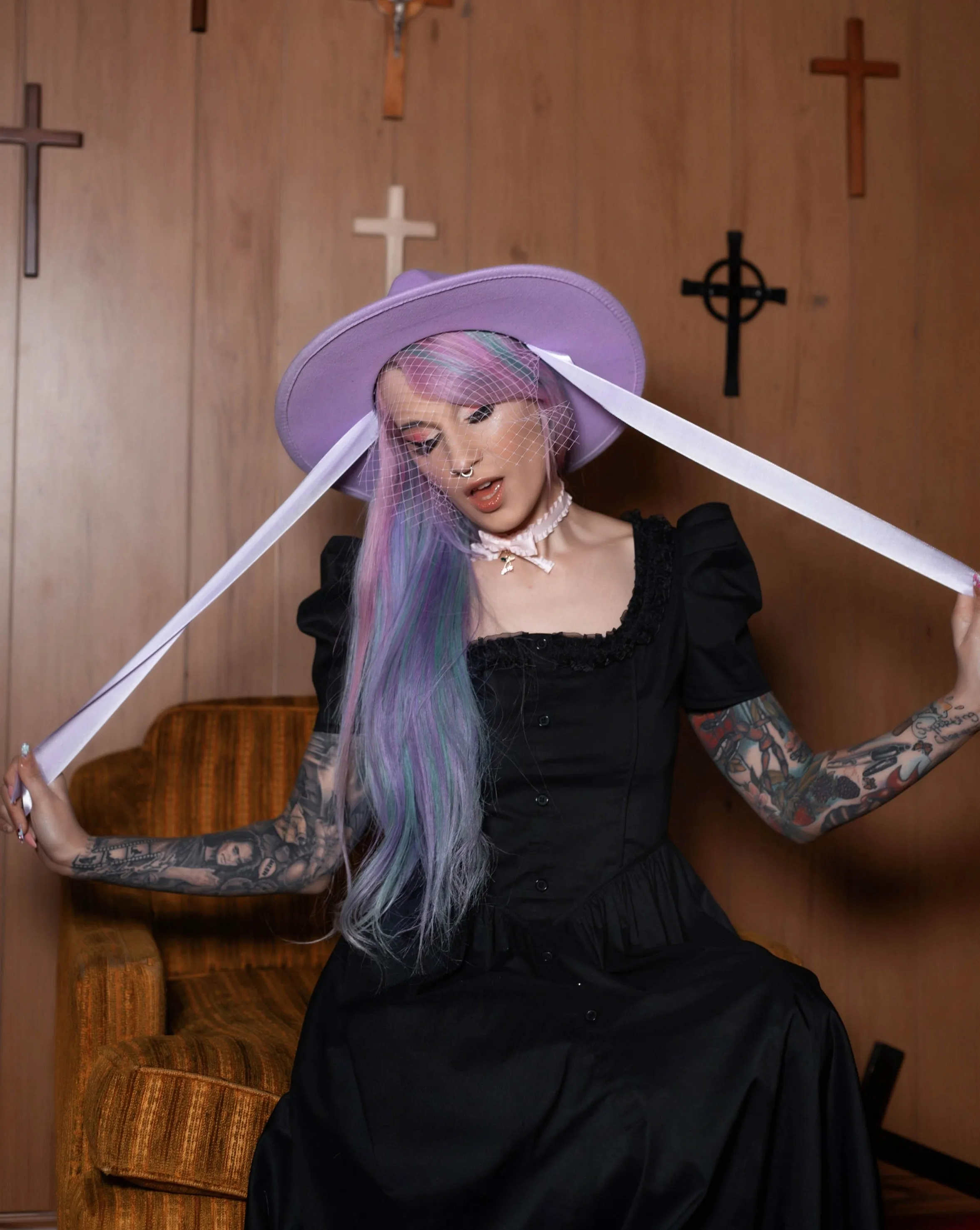 Lavender | Lively Ghosts Veiled Hat