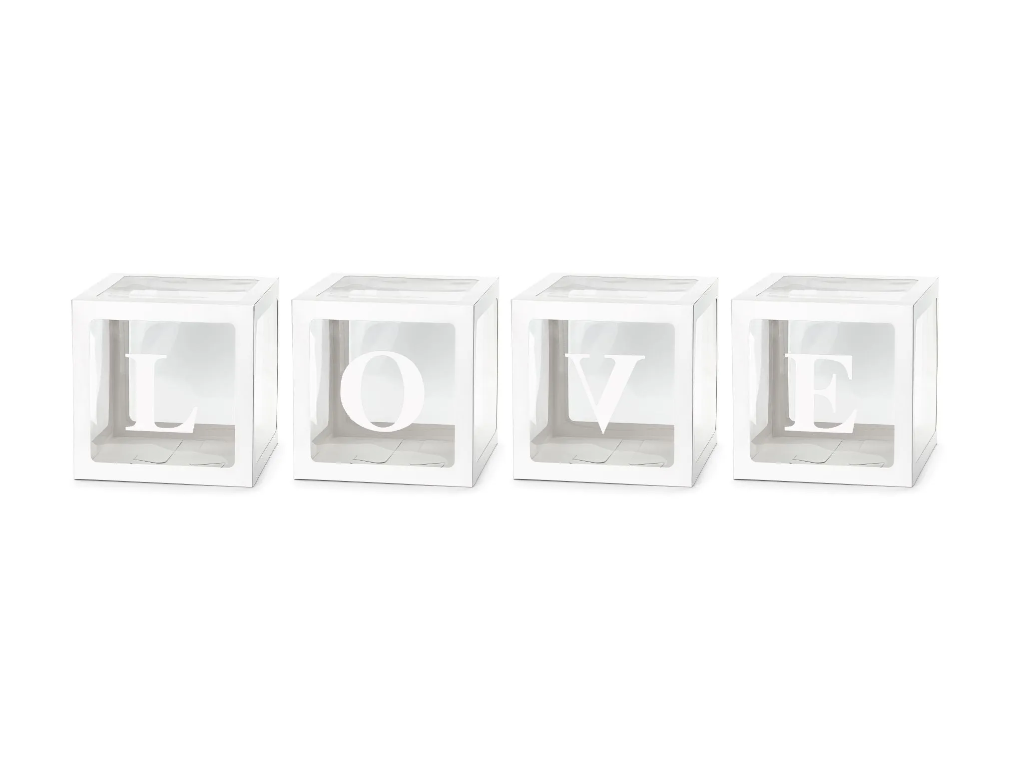 LOVE Balloon Cube Boxes White