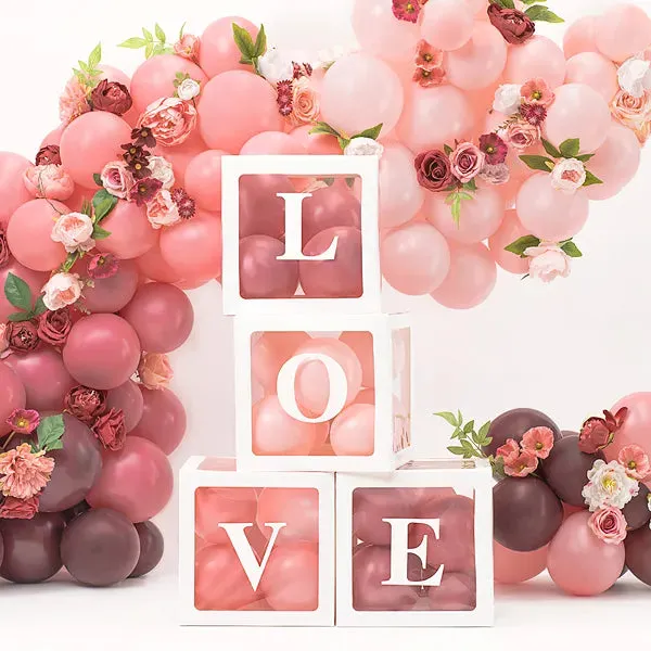 LOVE Balloon Cube Boxes White