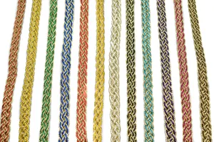 Metallic Two-Tone Braided Gimp Trim 1/2" - by the yard