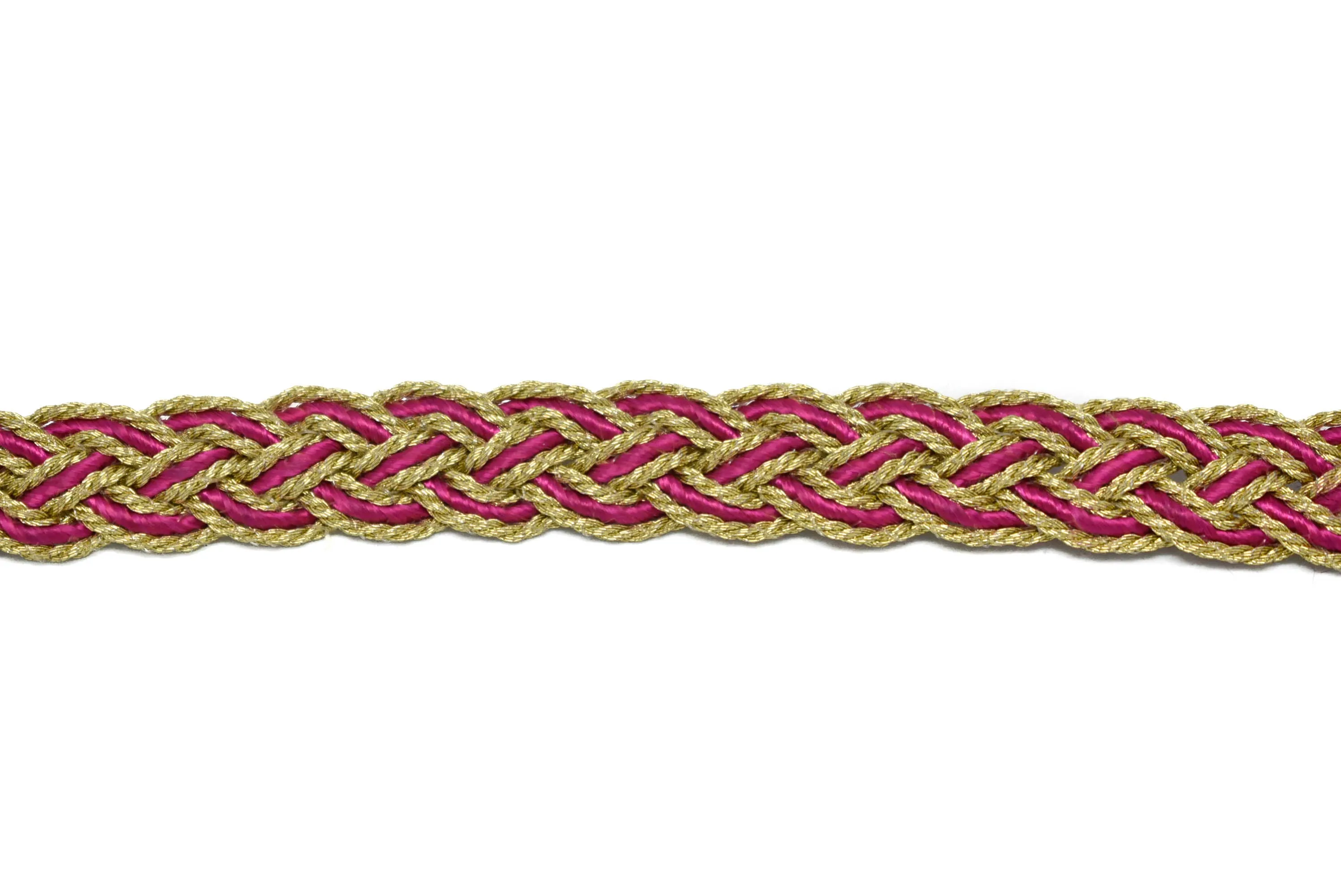 Metallic Two-Tone Braided Gimp Trim 1/2" - by the yard