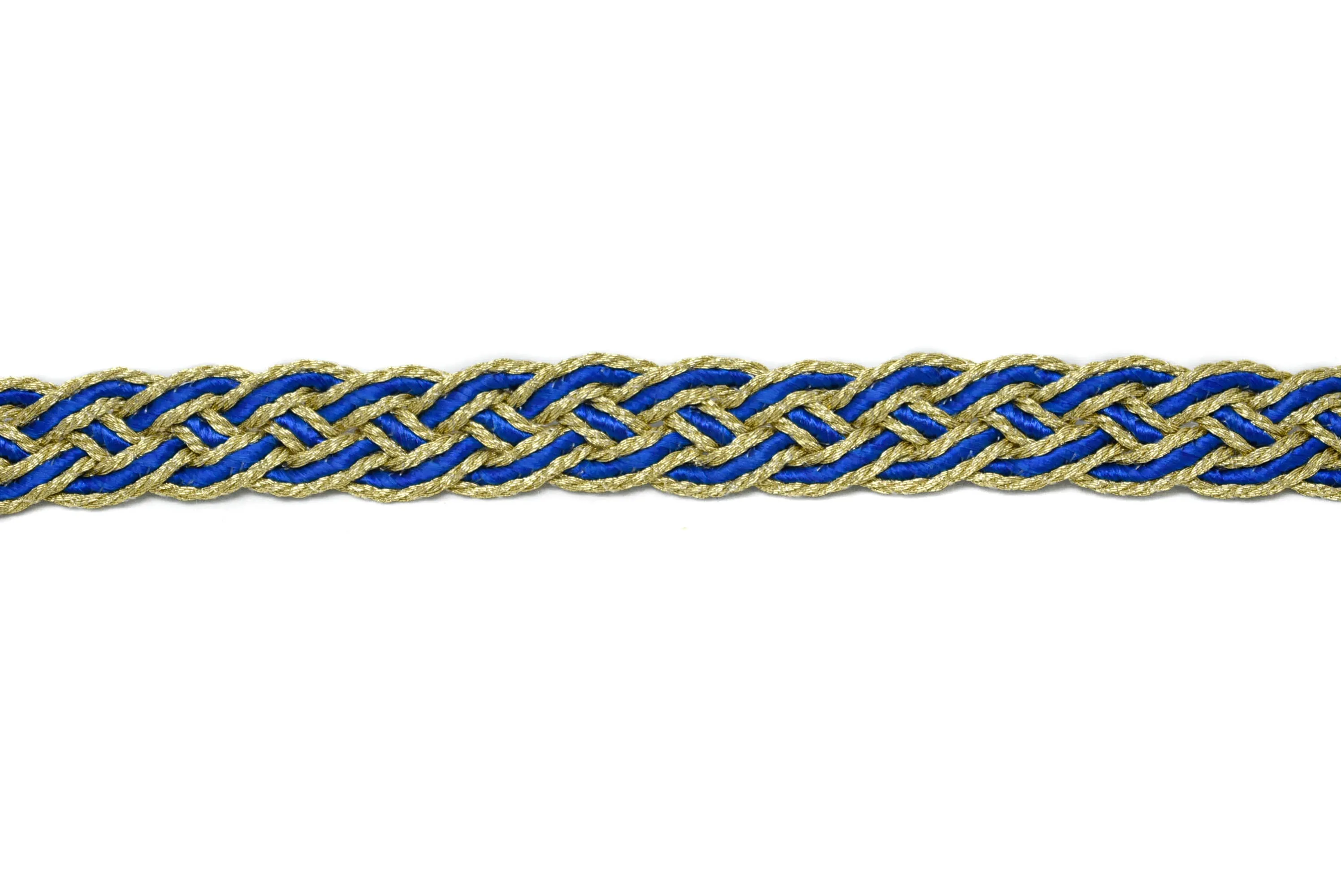 Metallic Two-Tone Braided Gimp Trim 1/2" - by the yard