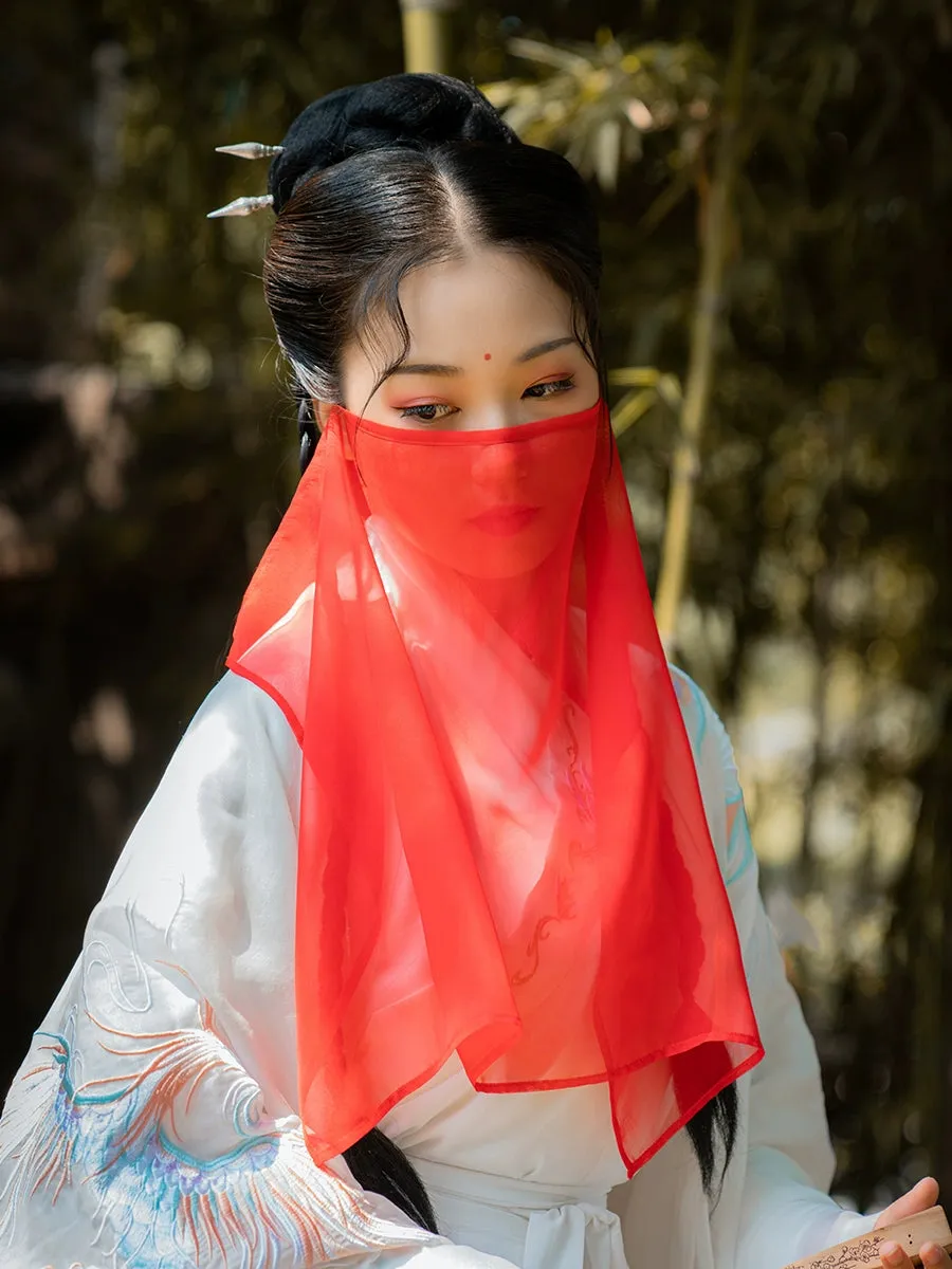 Mian Sha 面纱 Face Veil Solid Color Hanfu Accessory