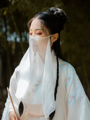 Mian Sha 面纱 Face Veil Solid Color Hanfu Accessory