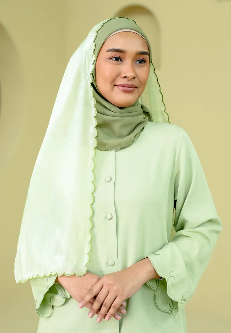 Organza Sulam Veil (Apple Green)