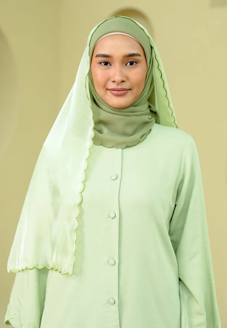 Organza Sulam Veil (Apple Green)