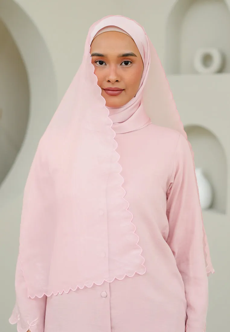 Organza Sulam Veil (Soft Pink)