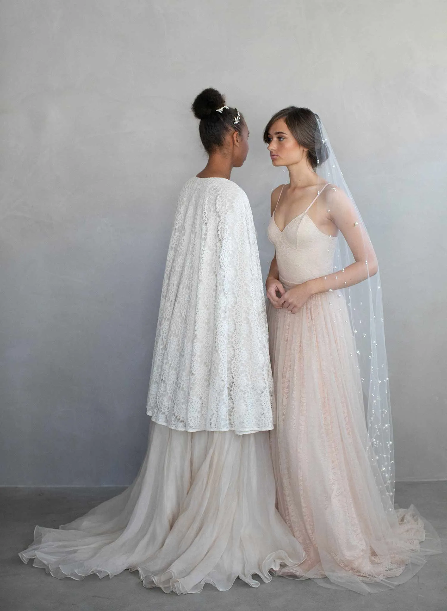 Pearl chapel train veil - Style #968