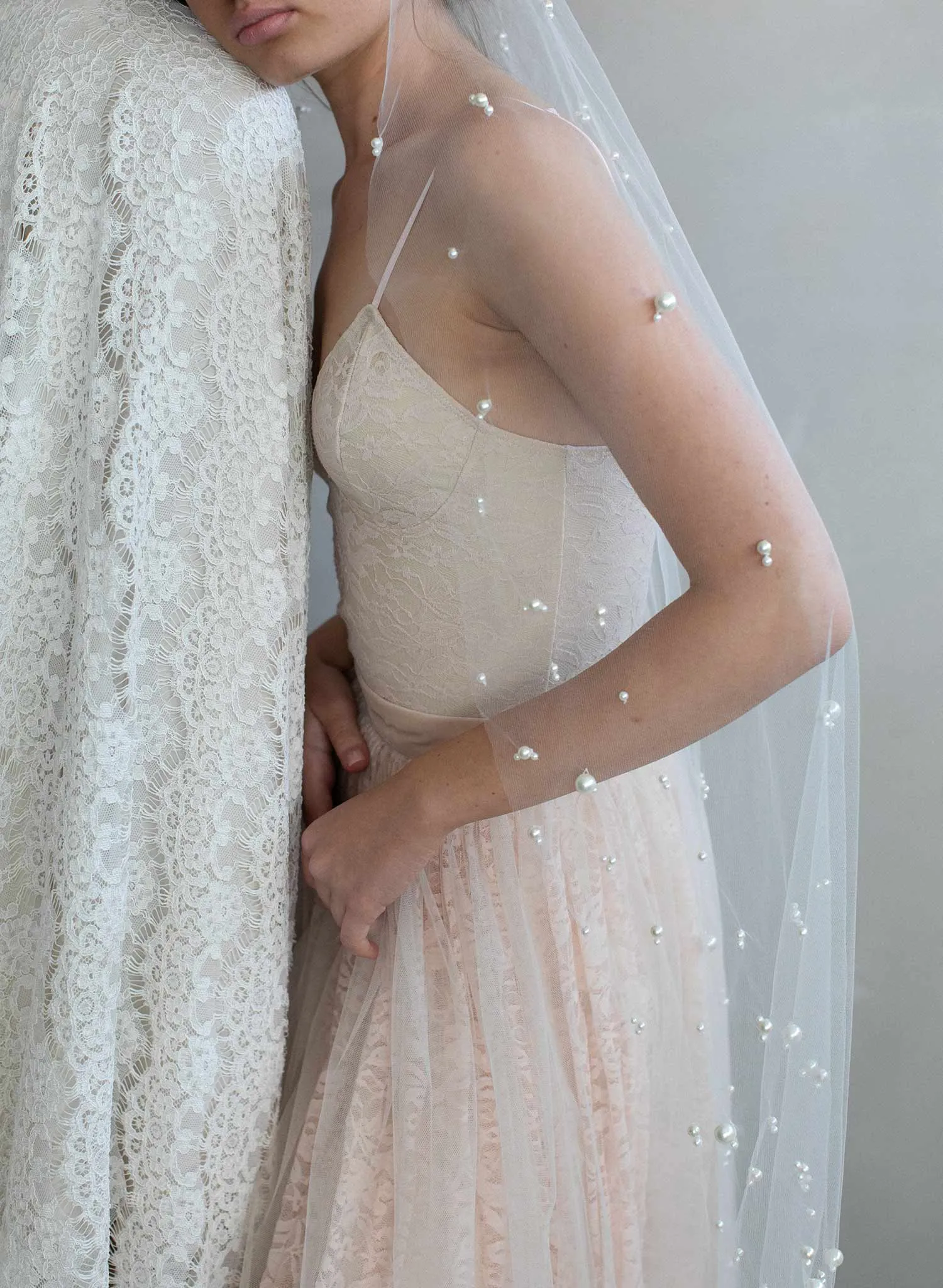 Pearl chapel train veil - Style #968