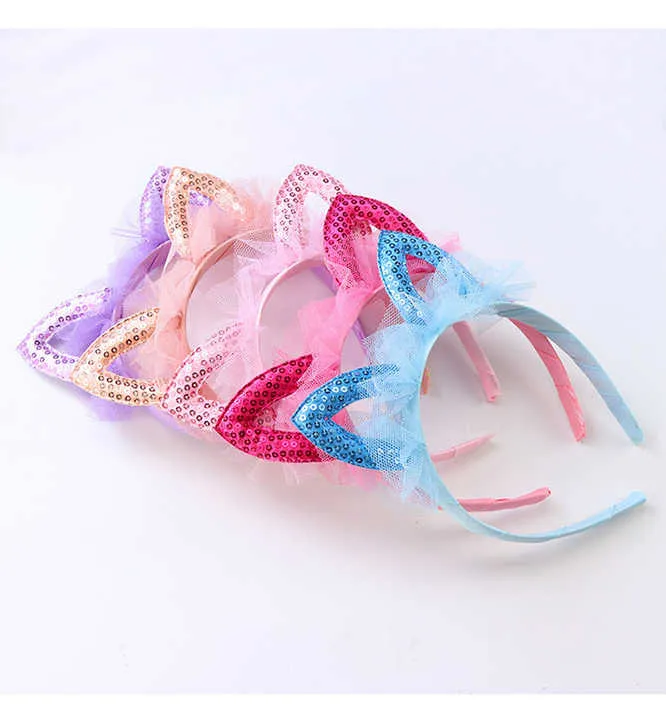 Princess Cat Ears Veil Tiara Girls Kids-تاج حجاب