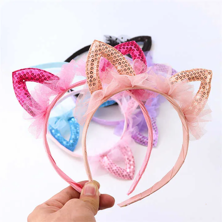 Princess Cat Ears Veil Tiara Girls Kids-تاج حجاب