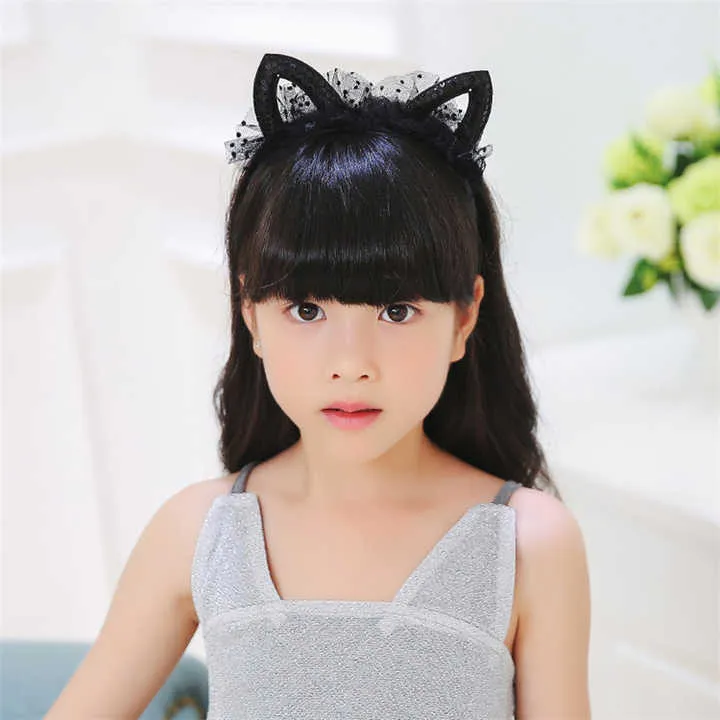 Princess Cat Ears Veil Tiara Girls Kids-تاج حجاب