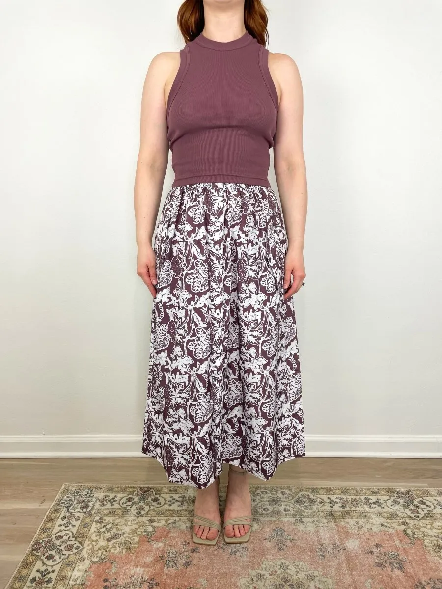 Ribbed T Cropped Tank in Cinnamon