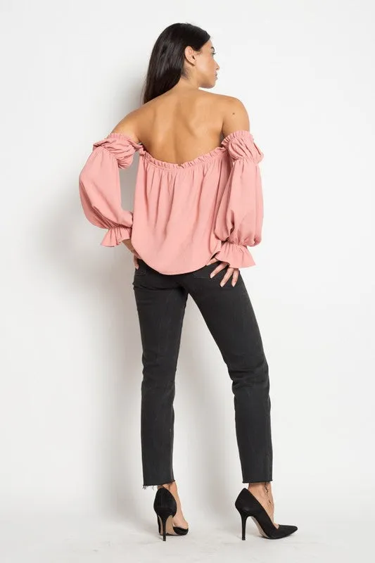 ROMANTIC RUFFLE TOP - MAUVE