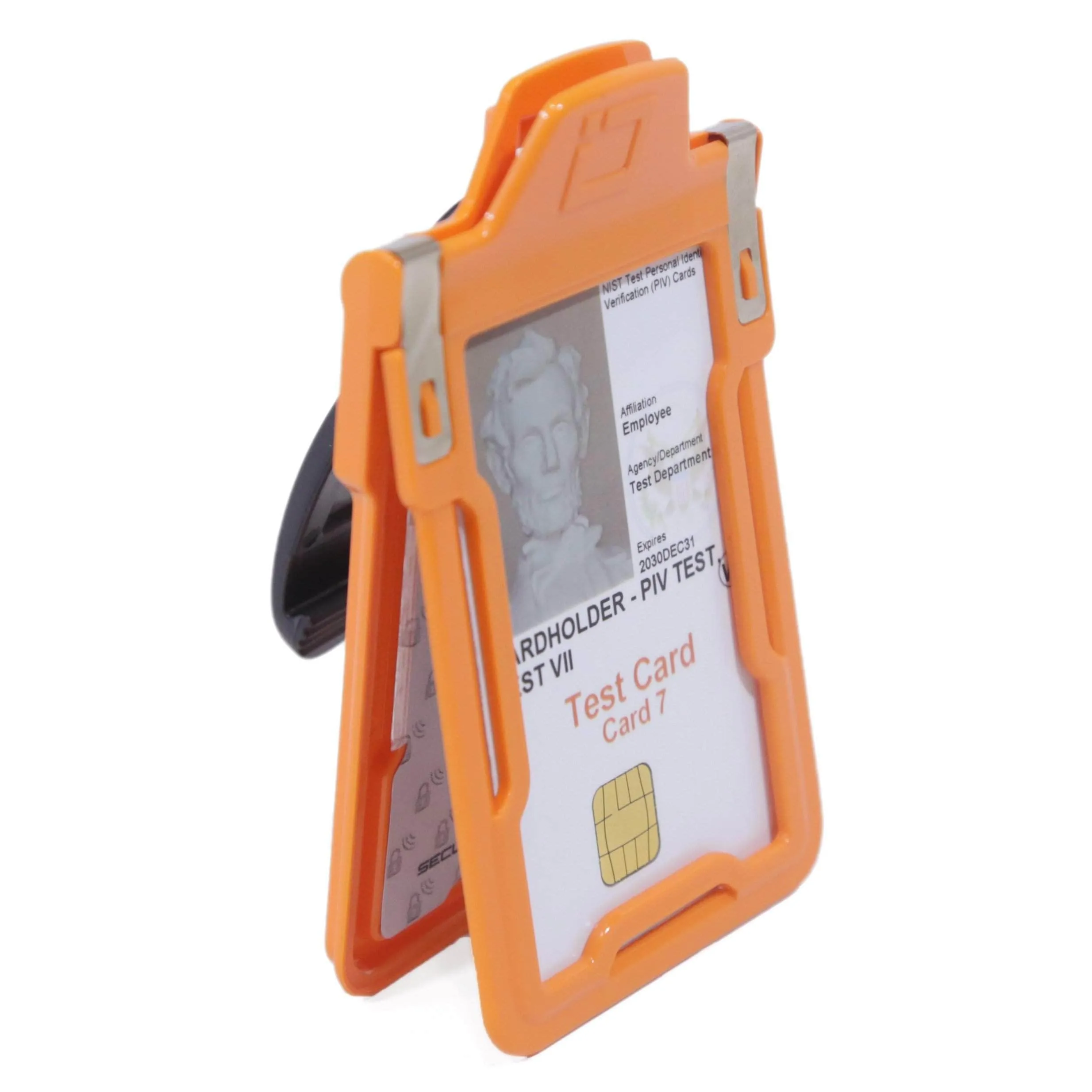 Secure Badge Holder Classic Vertical 1 ID Card Holder With Belt Clip