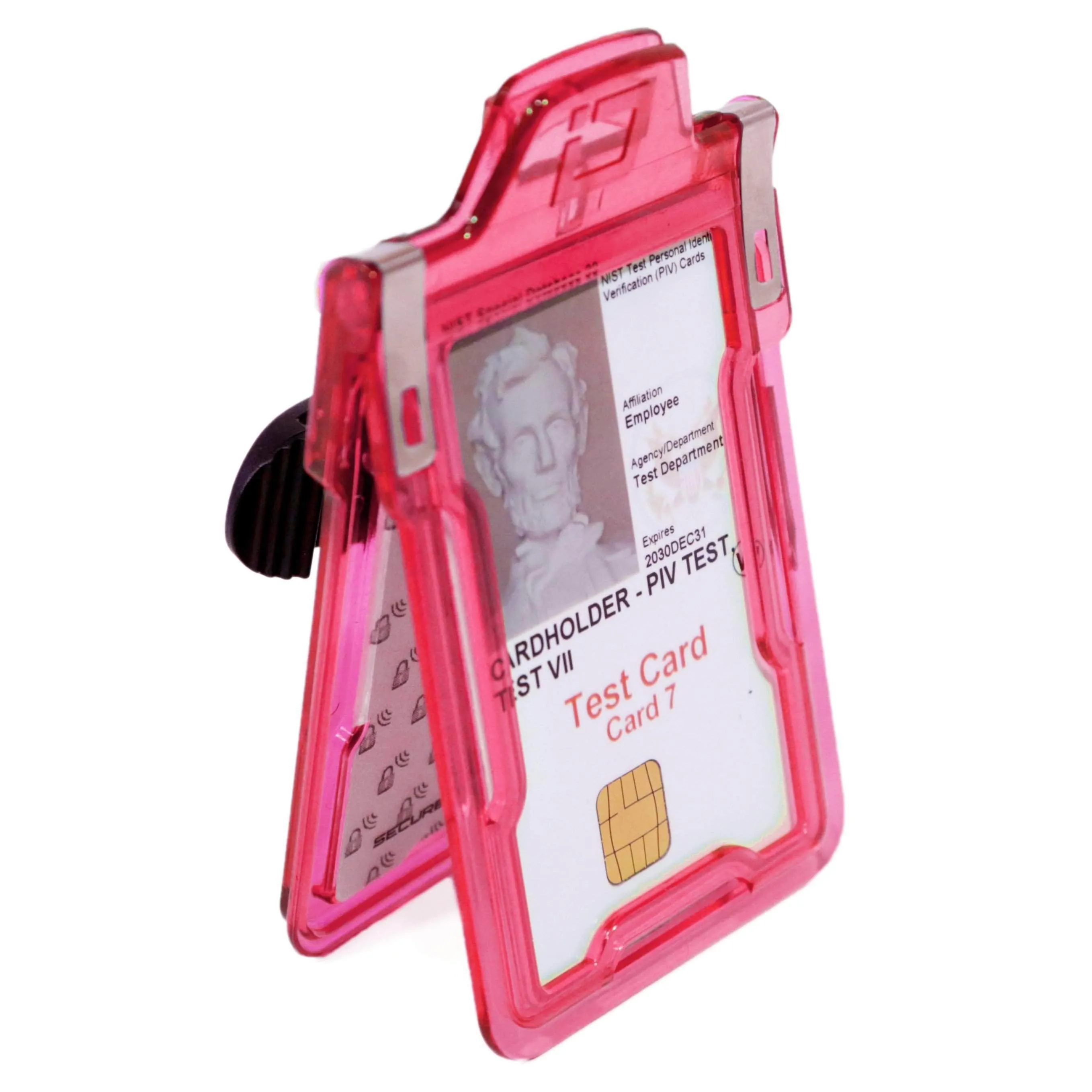 Secure Badge Holder Classic Vertical 1 ID Card Holder With Belt Clip