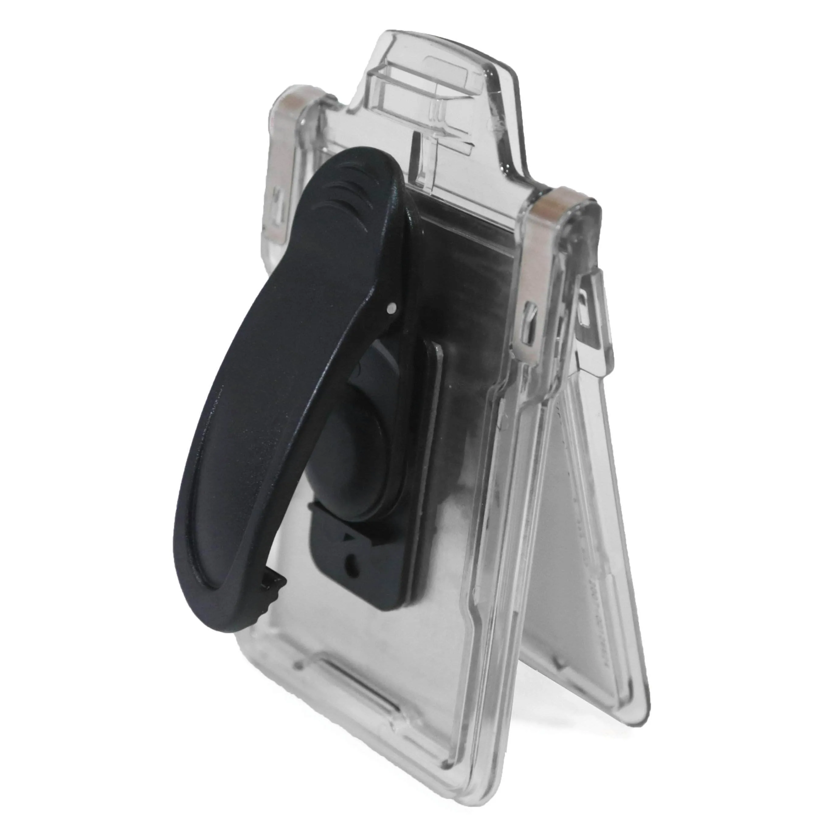 Secure Badge Holder Classic Vertical 1 ID Card Holder With Belt Clip