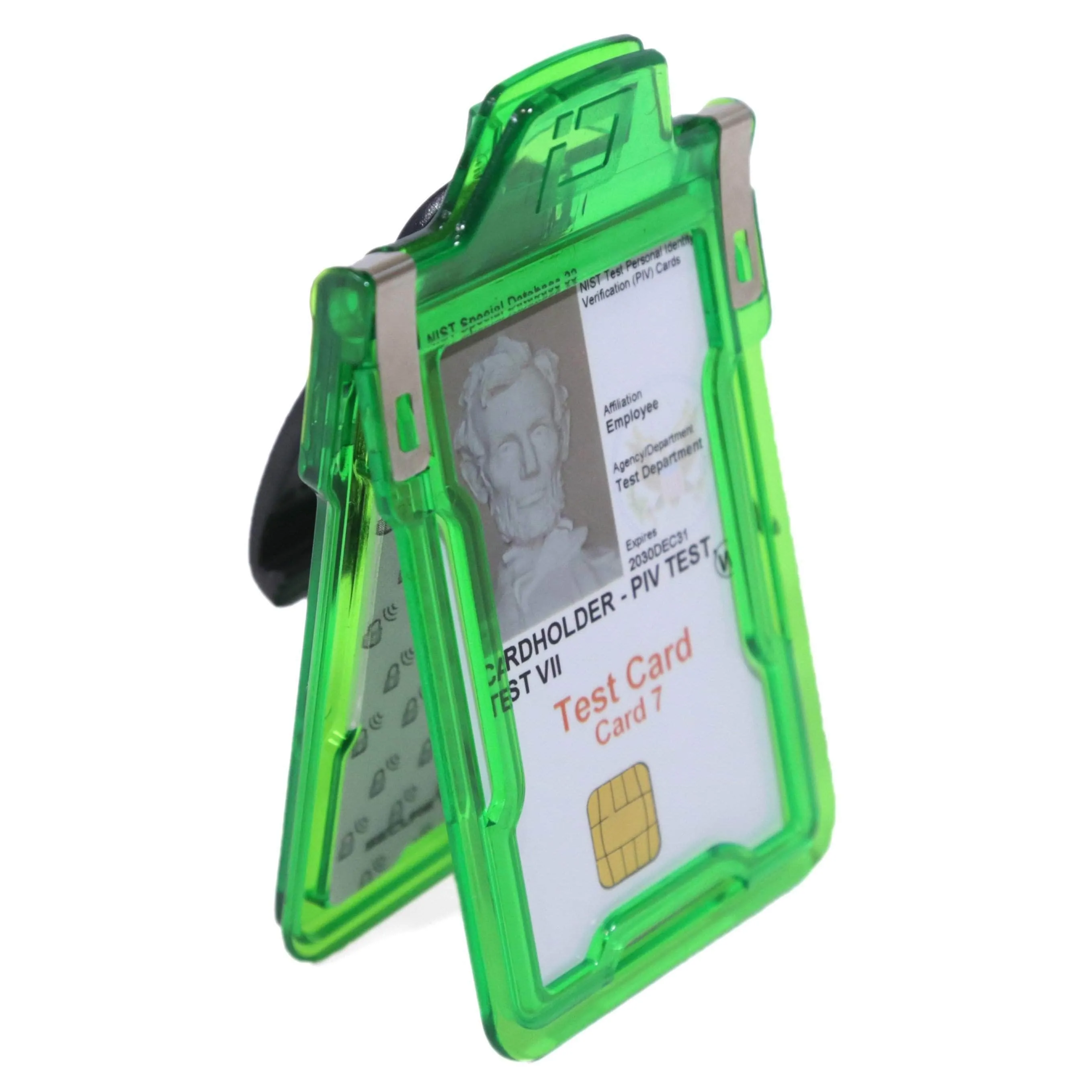 Secure Badge Holder Classic Vertical 1 ID Card Holder With Belt Clip