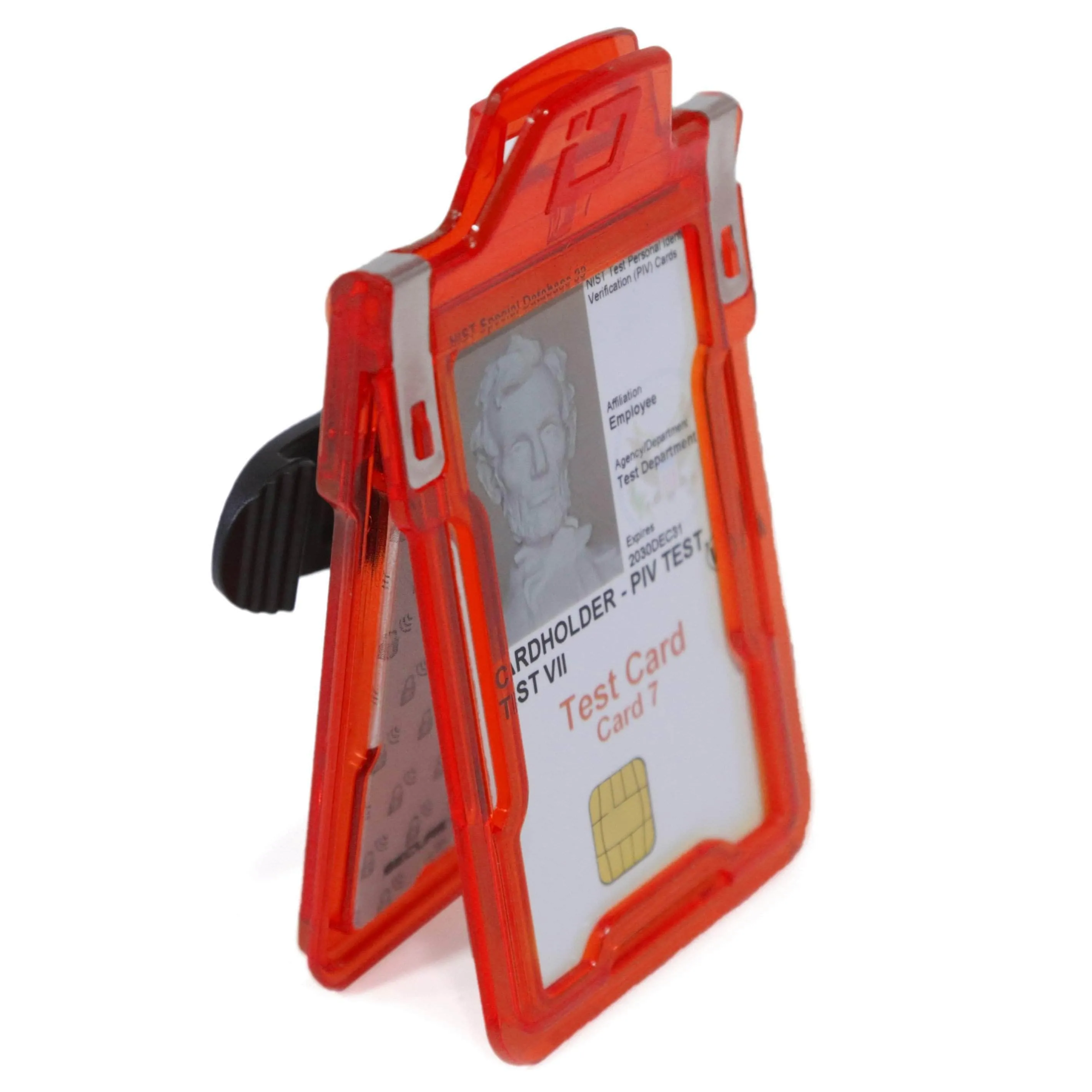 Secure Badge Holder Classic Vertical 1 ID Card Holder With Belt Clip