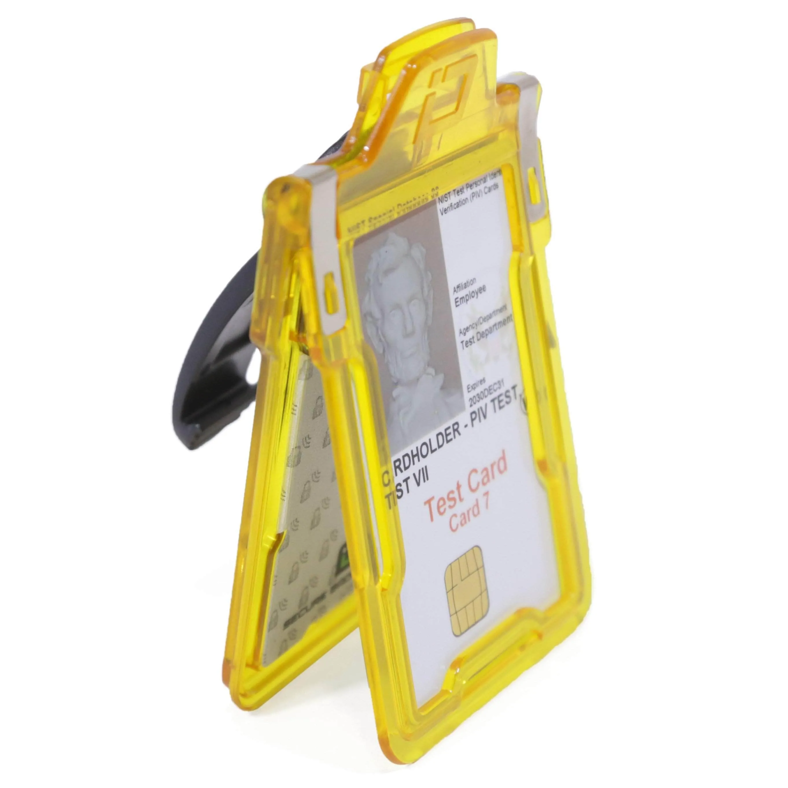 Secure Badge Holder Classic Vertical 1 ID Card Holder With Belt Clip