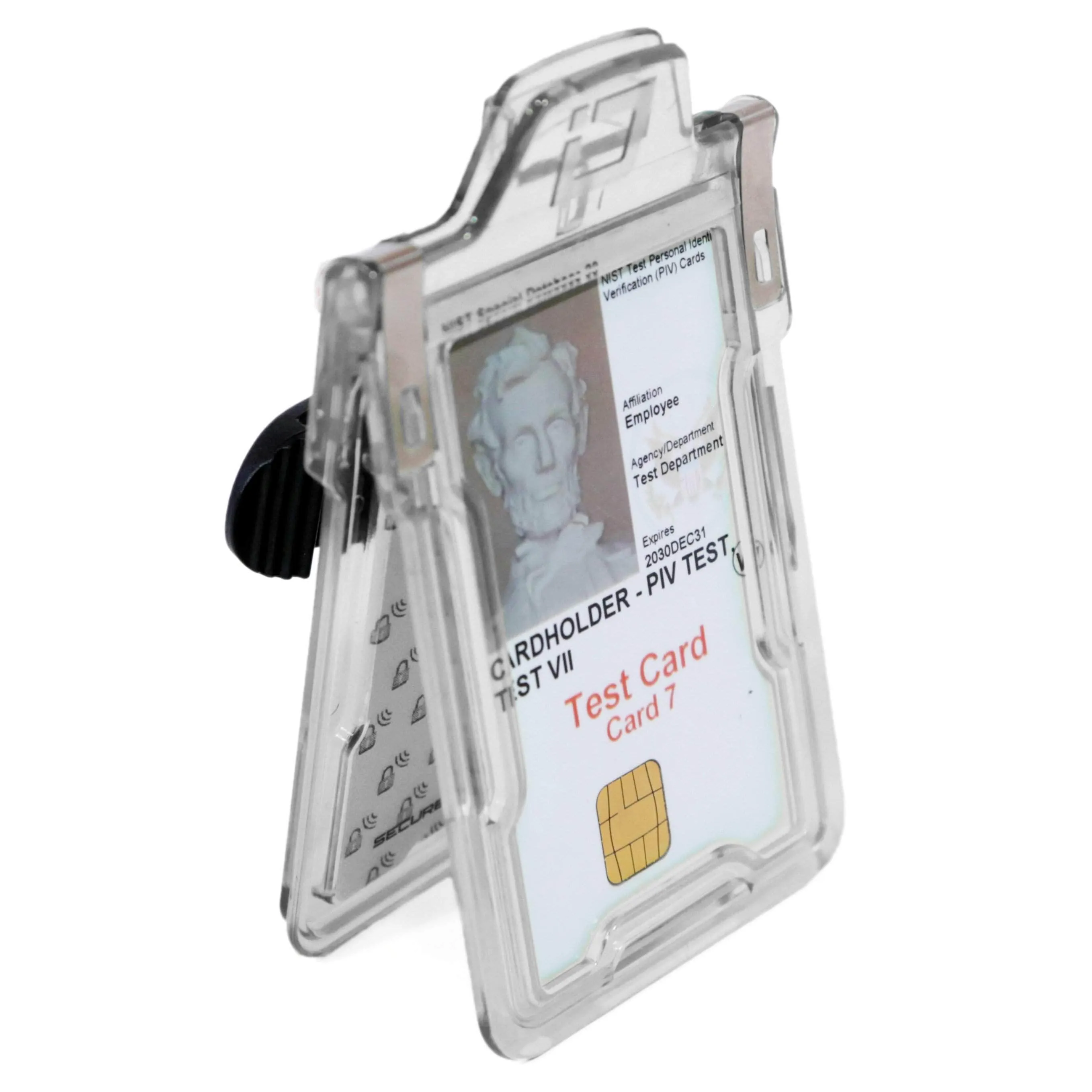 Secure Badge Holder Classic Vertical 1 ID Card Holder With Belt Clip