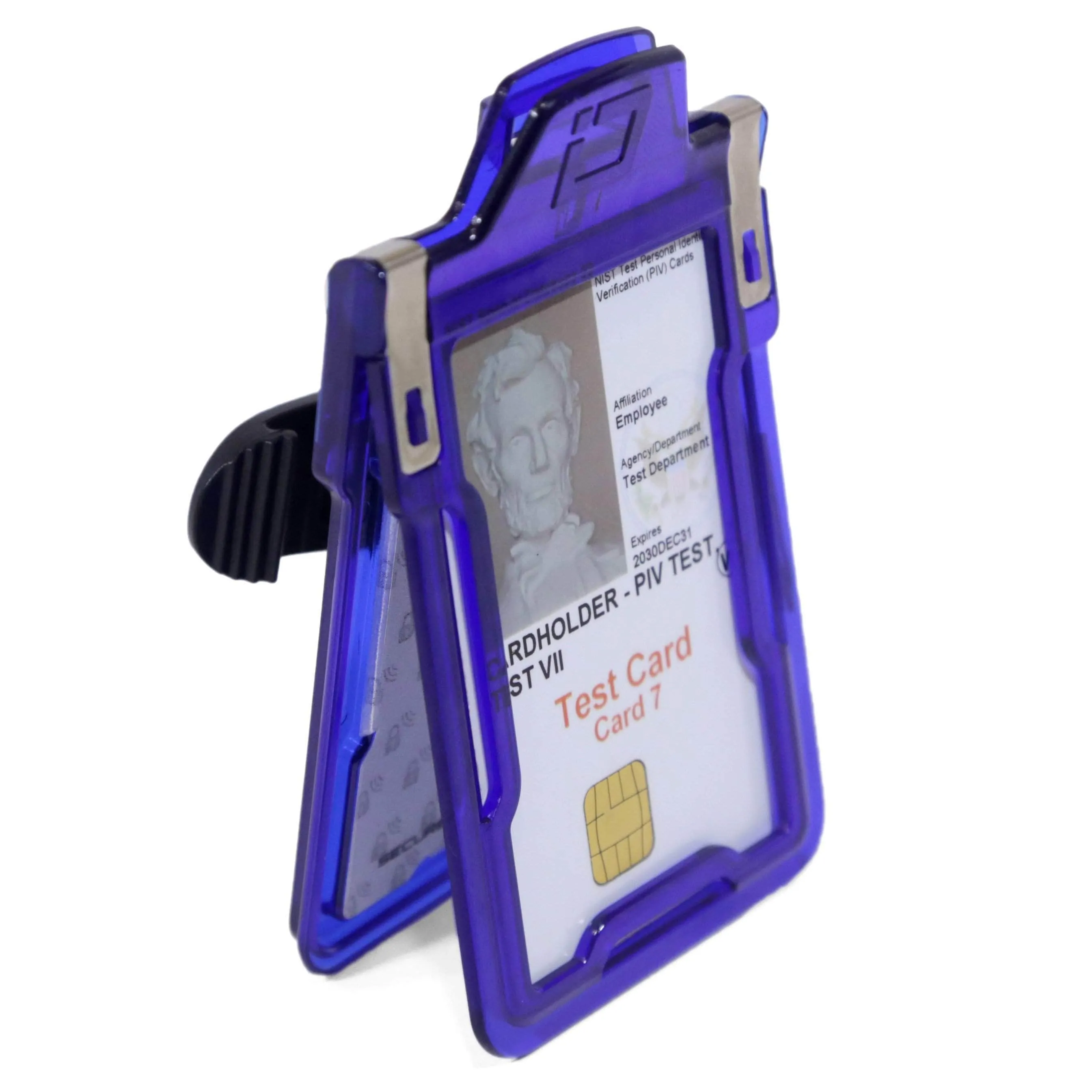 Secure Badge Holder Classic Vertical 1 ID Card Holder With Belt Clip