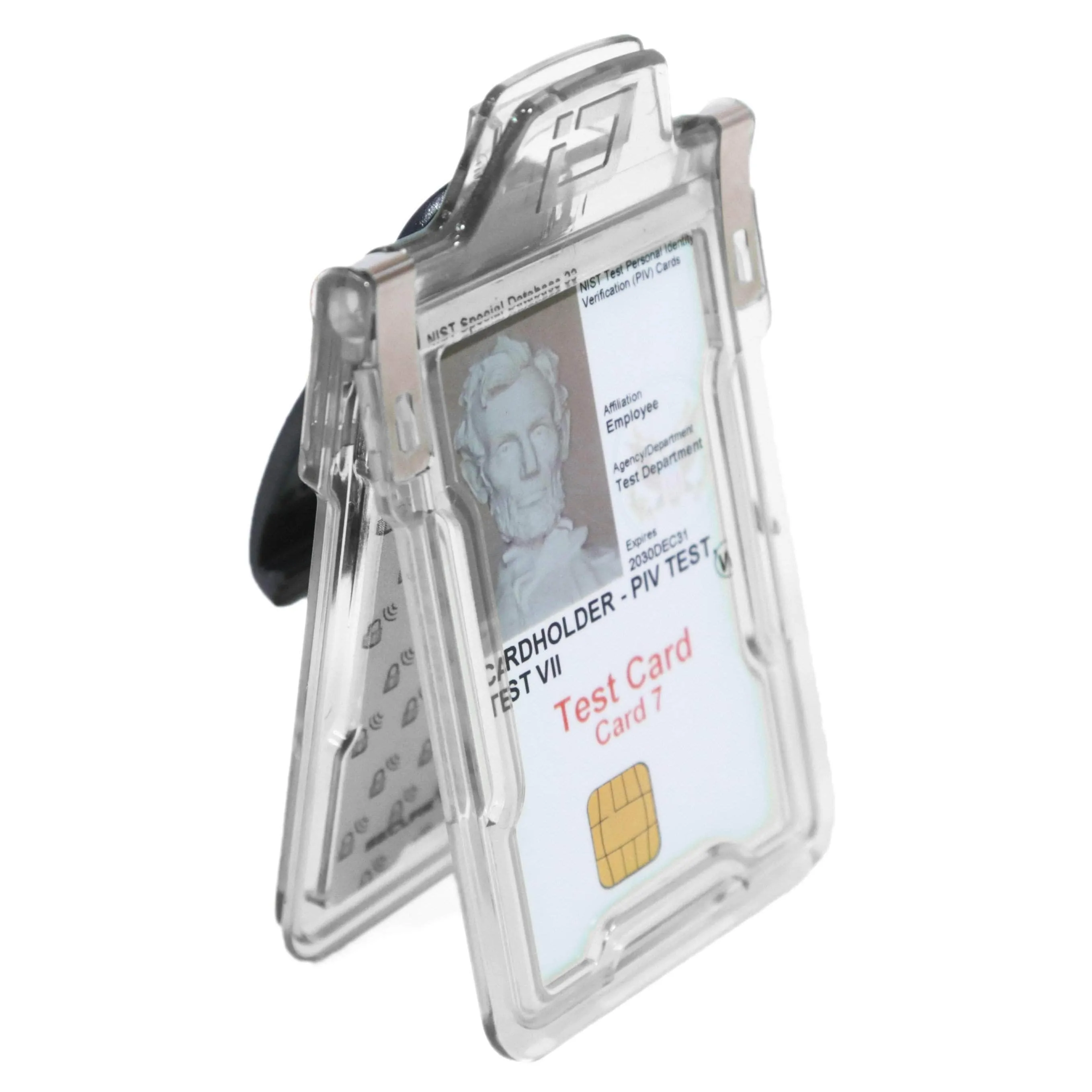 Secure Badge Holder Classic Vertical 1 ID Card Holder With Belt Clip