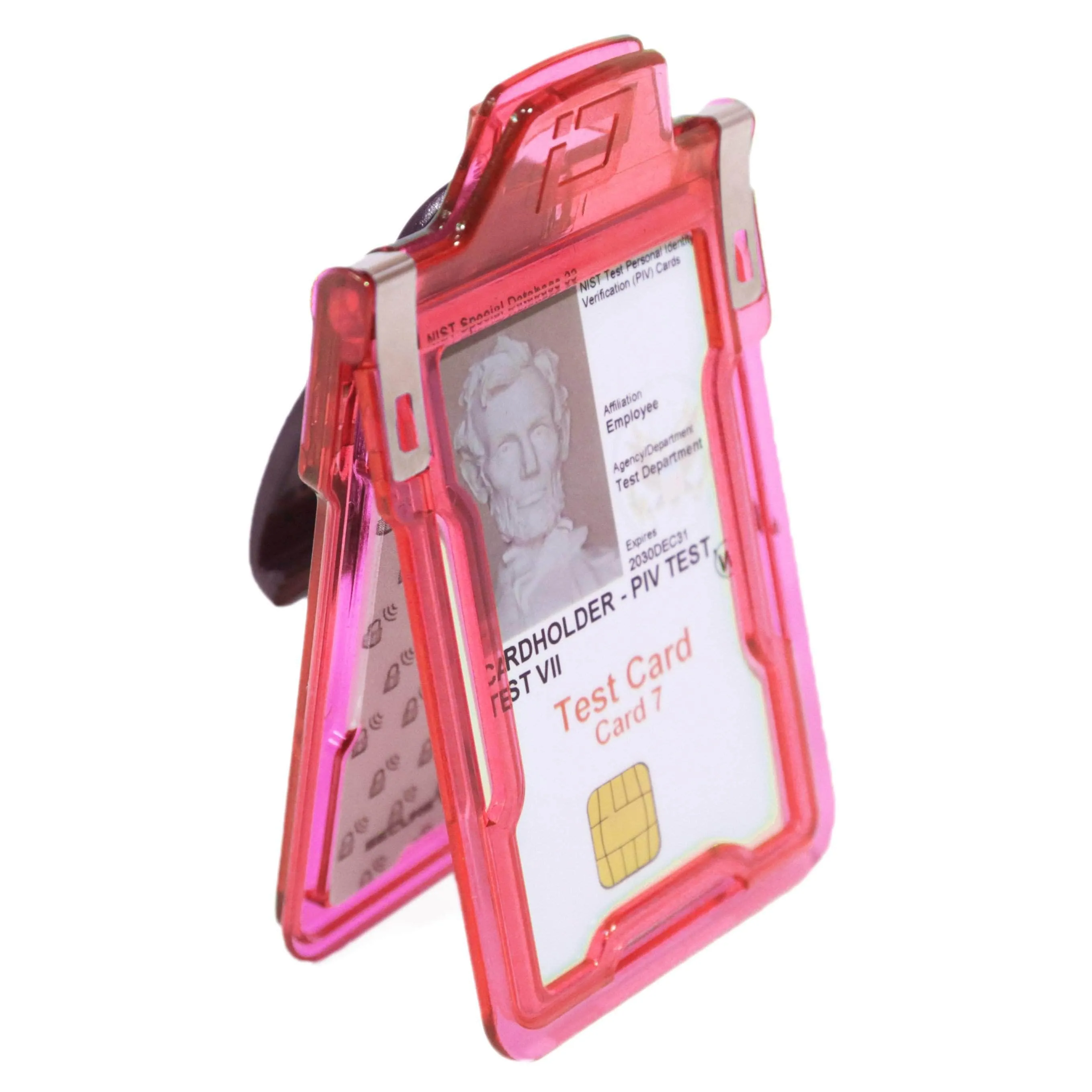 Secure Badge Holder Classic Vertical 1 ID Card Holder With Belt Clip