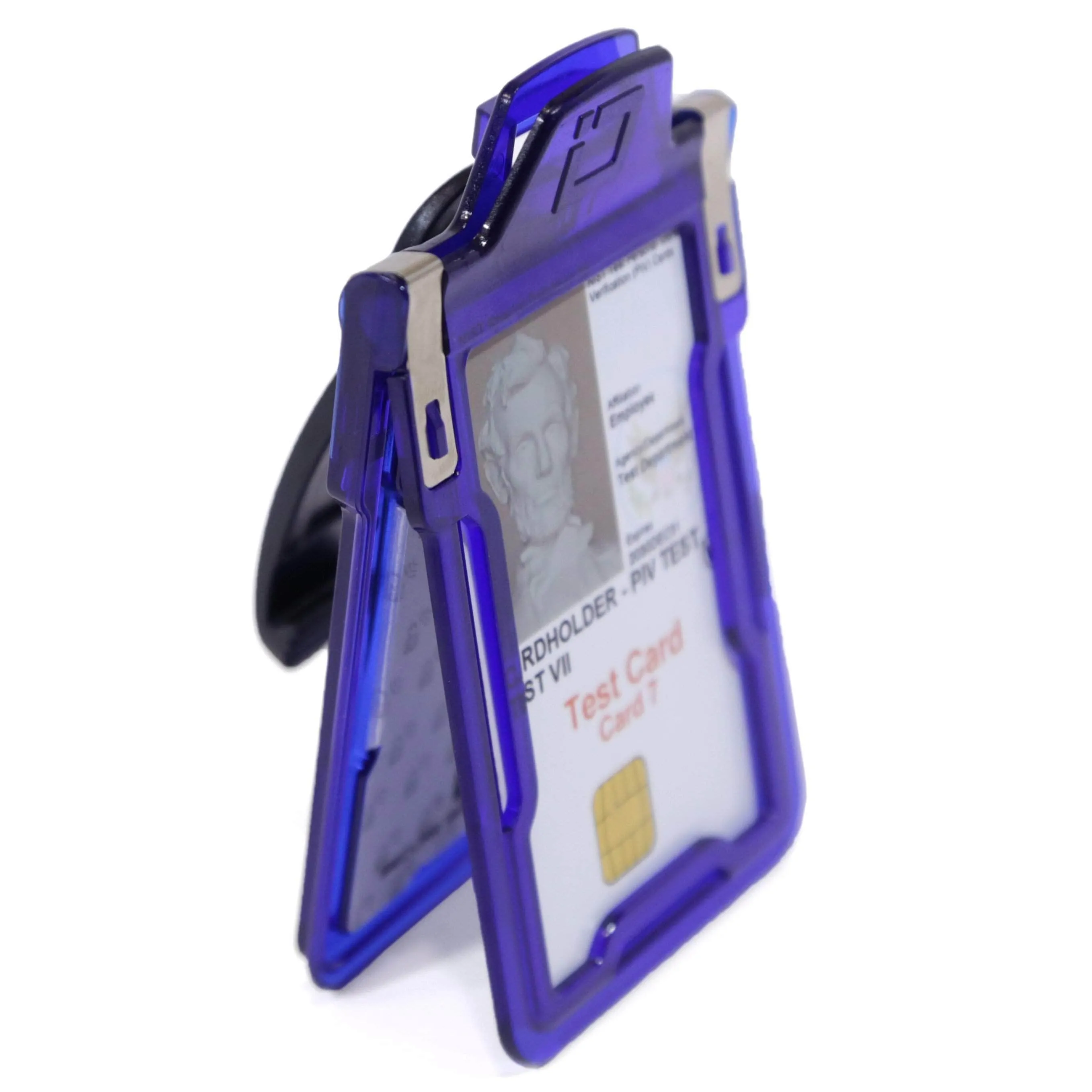 Secure Badge Holder Classic Vertical 1 ID Card Holder With Belt Clip
