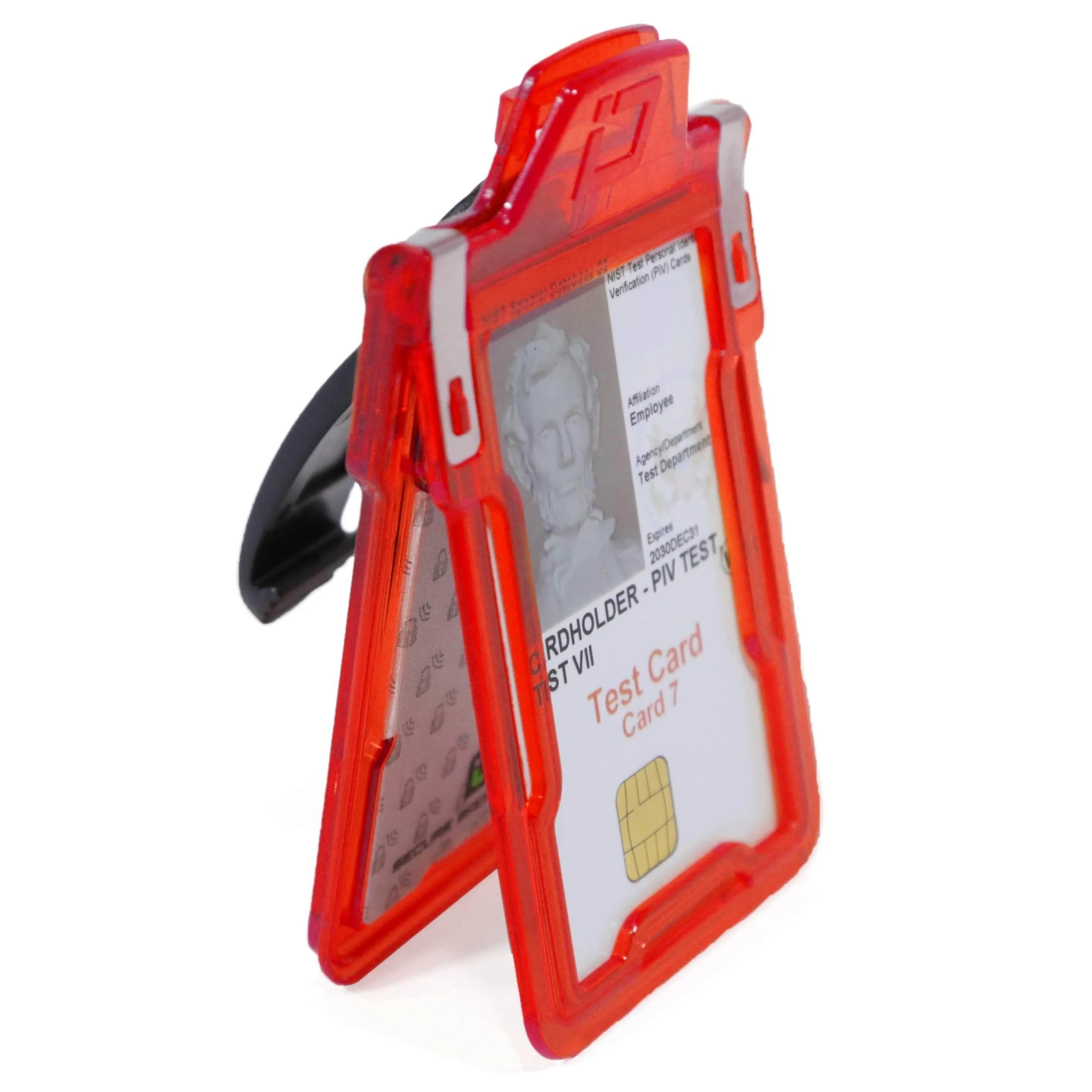 Secure Badge Holder Classic Vertical 1 ID Card Holder With Belt Clip