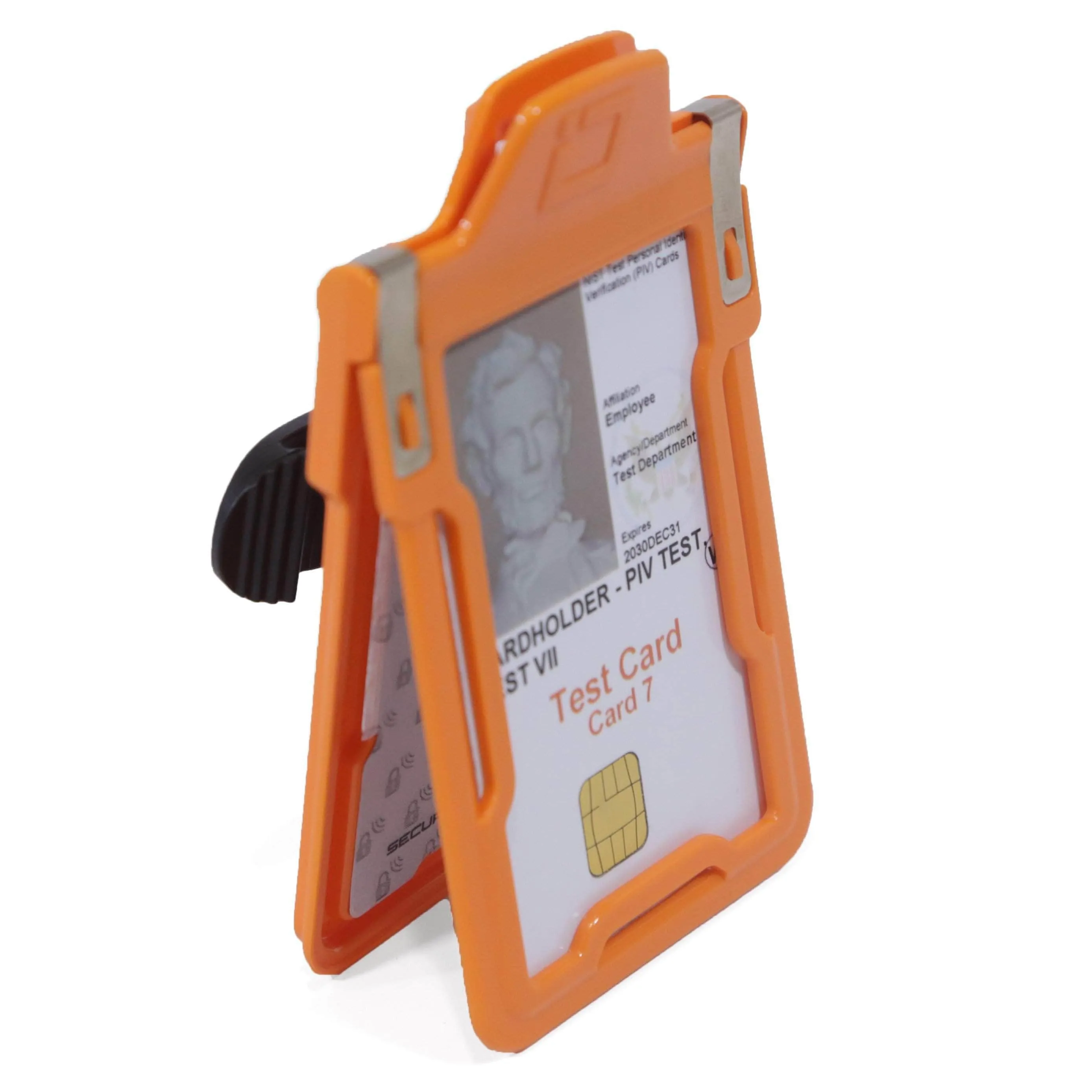 Secure Badge Holder Classic Vertical 1 ID Card Holder With Belt Clip