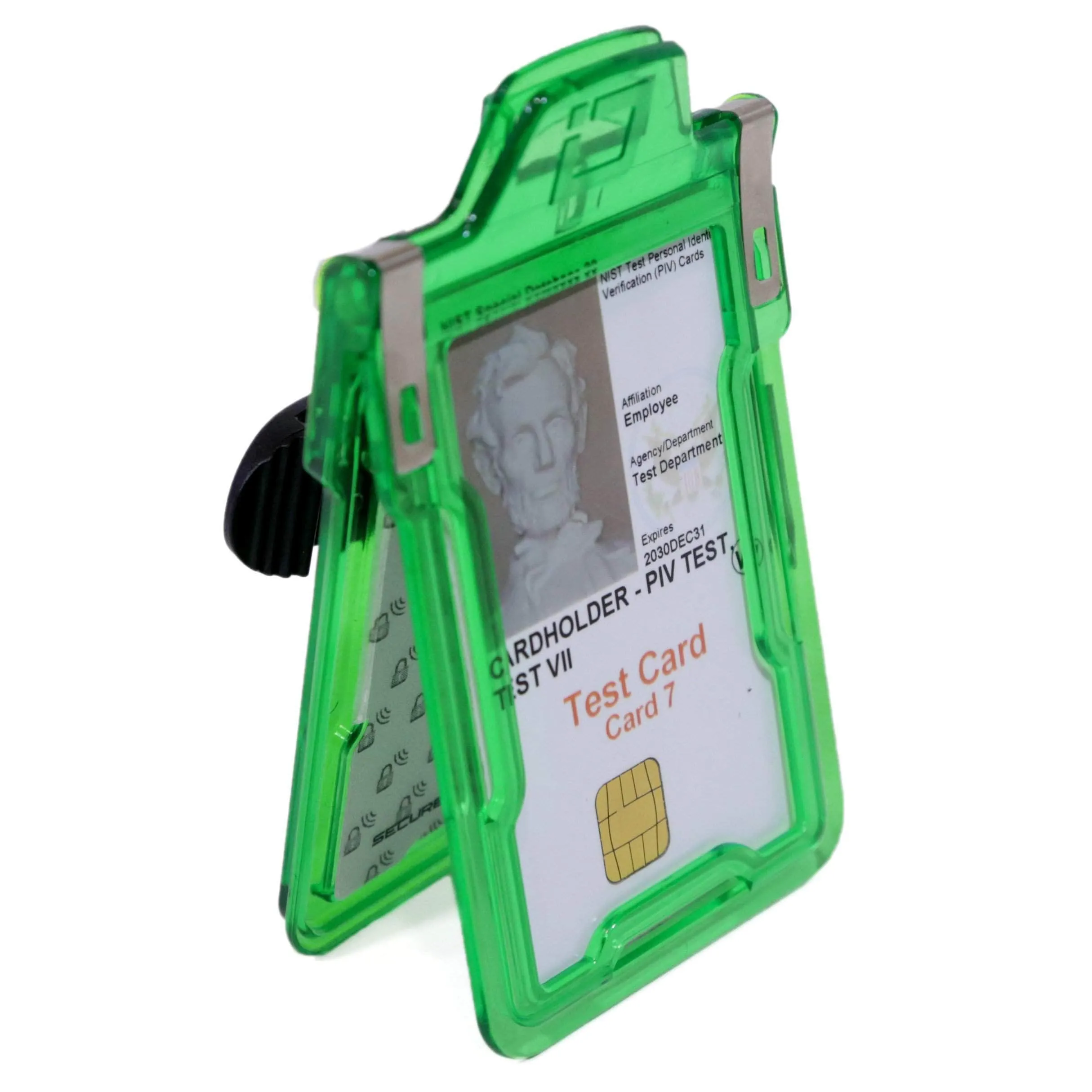 Secure Badge Holder Classic Vertical 1 ID Card Holder With Belt Clip