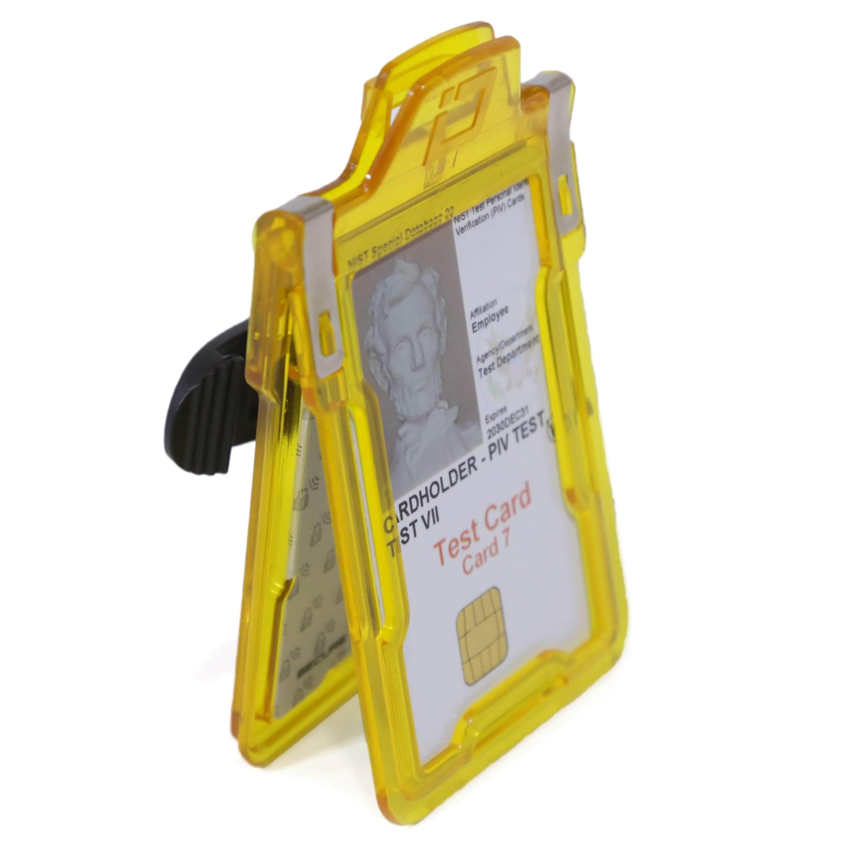 Secure Badge Holder Classic Vertical 1 ID Card Holder With Belt Clip