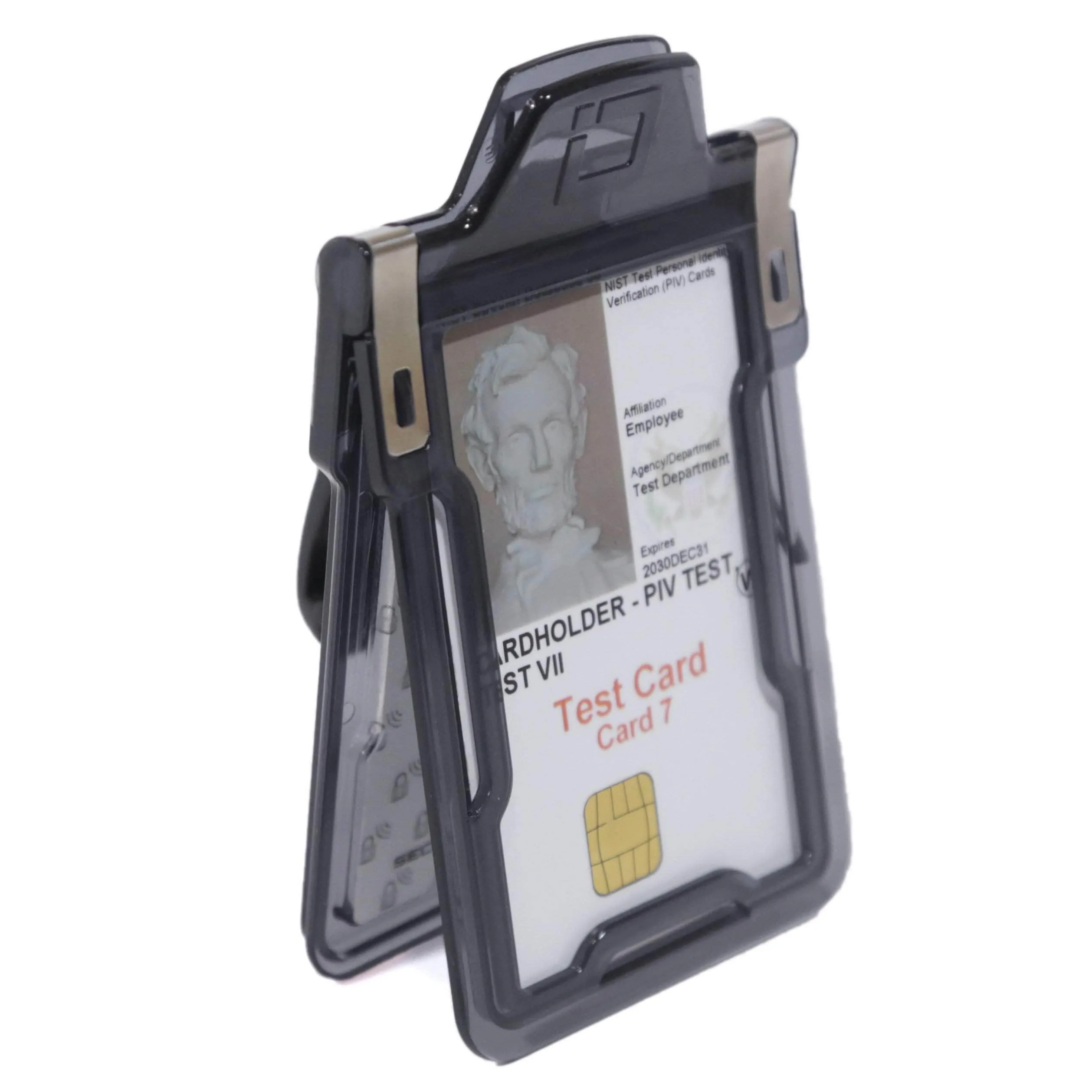 Secure Badge Holder Classic Vertical 1 ID Card Holder With Belt Clip