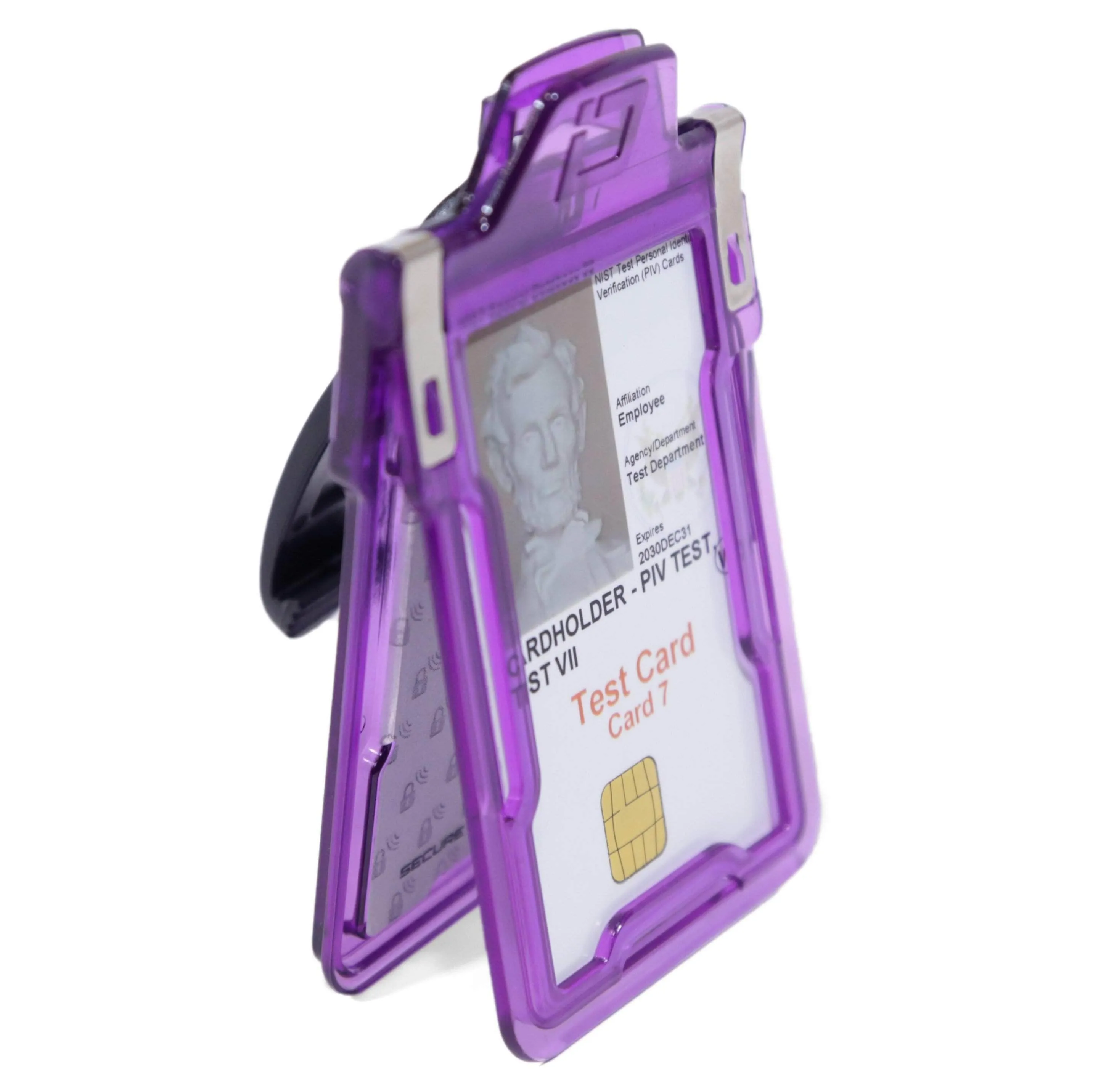 Secure Badge Holder Classic Vertical 1 ID Card Holder With Belt Clip