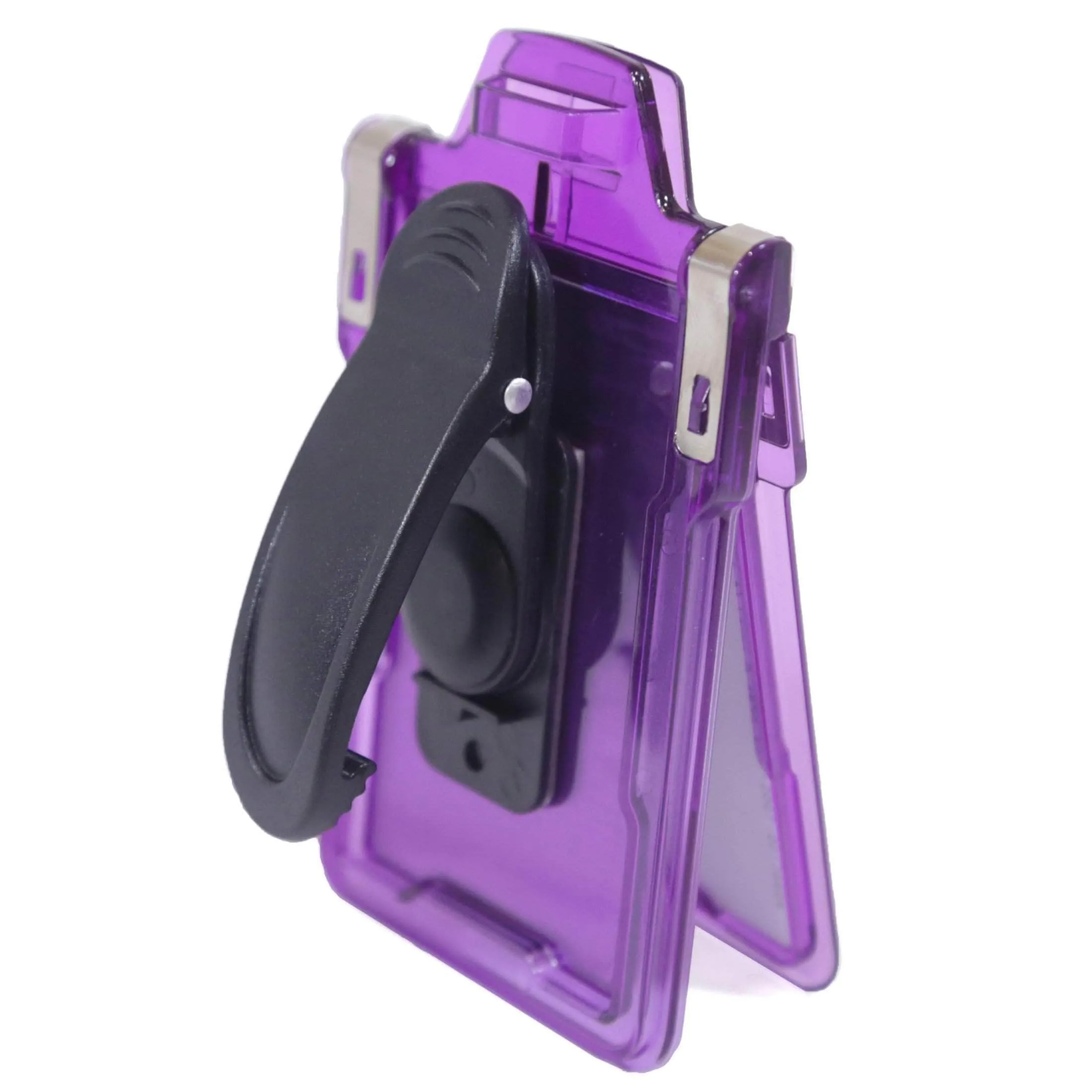 Secure Badge Holder Classic Vertical 1 ID Card Holder With Belt Clip