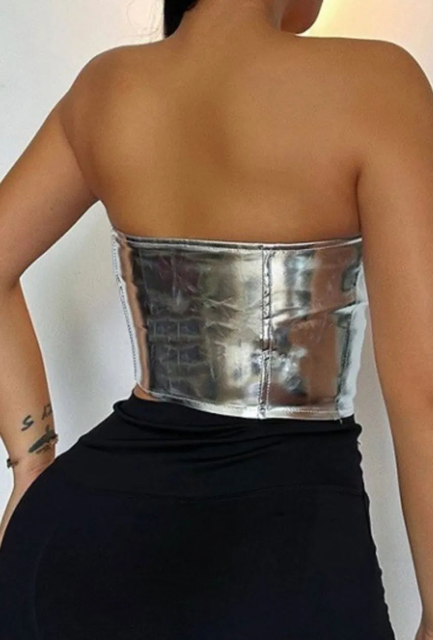 Silver Corset top