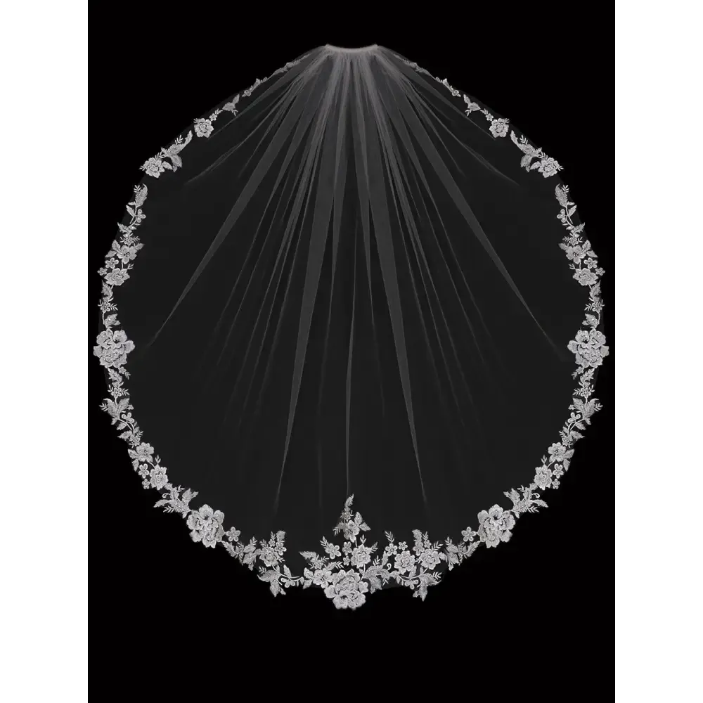 Single Tier Bridal Veil | V2397SF