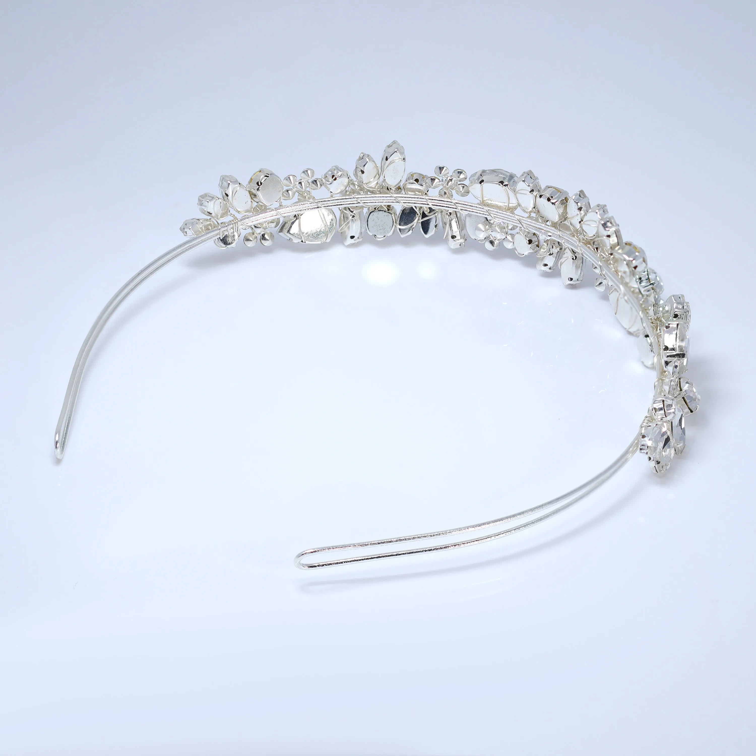 Swarovski Crystals Floral Twilight Bloom Teardrop Headband, Hair Vine Headband, Bridal Hair, Rhinestone Delicate Headband.