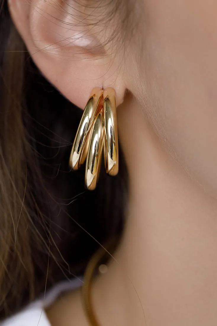 THREE TIER LAYERED BOLD HOOP