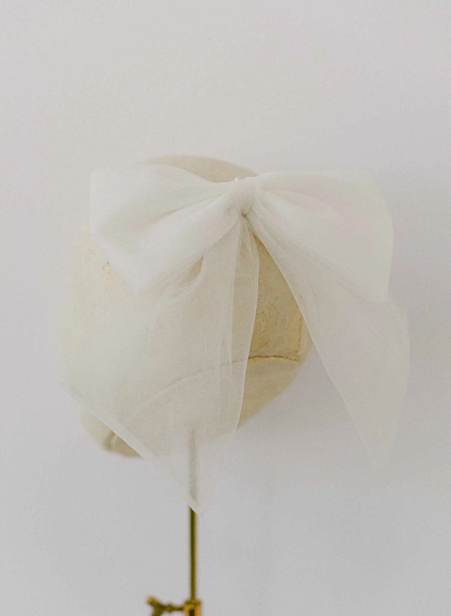 Tulle finished bridal bow hair clip - Style #2355