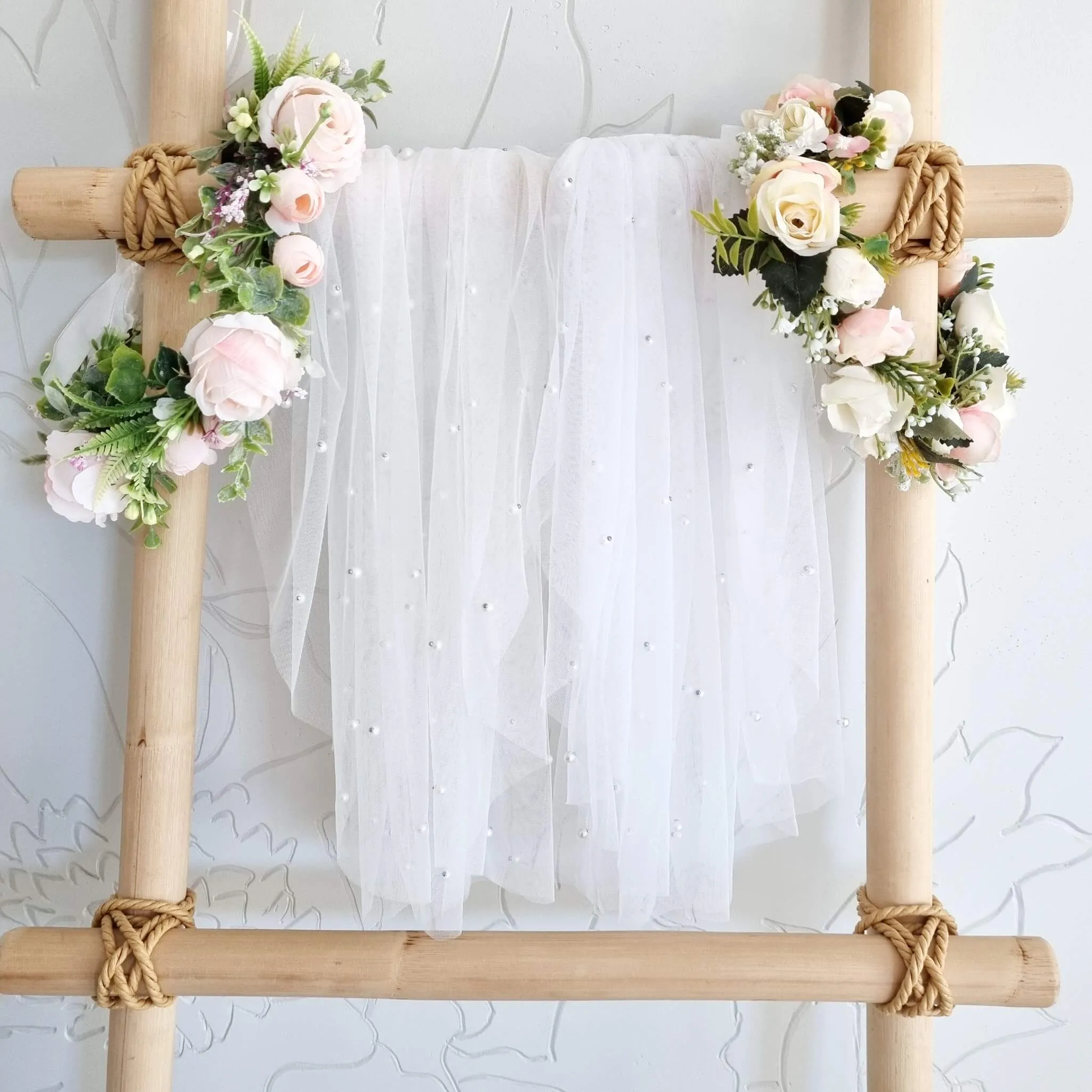 Veil decorated with beads