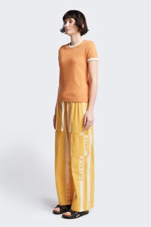 Veil Rib Tee Pastel Orange/Ecru Bind