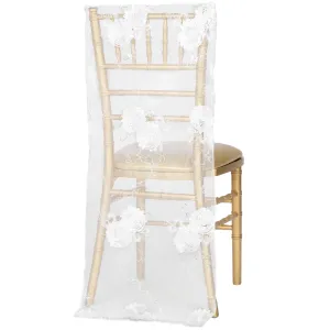 Vintage Veil Chiavari Chair Full Back Cover - White