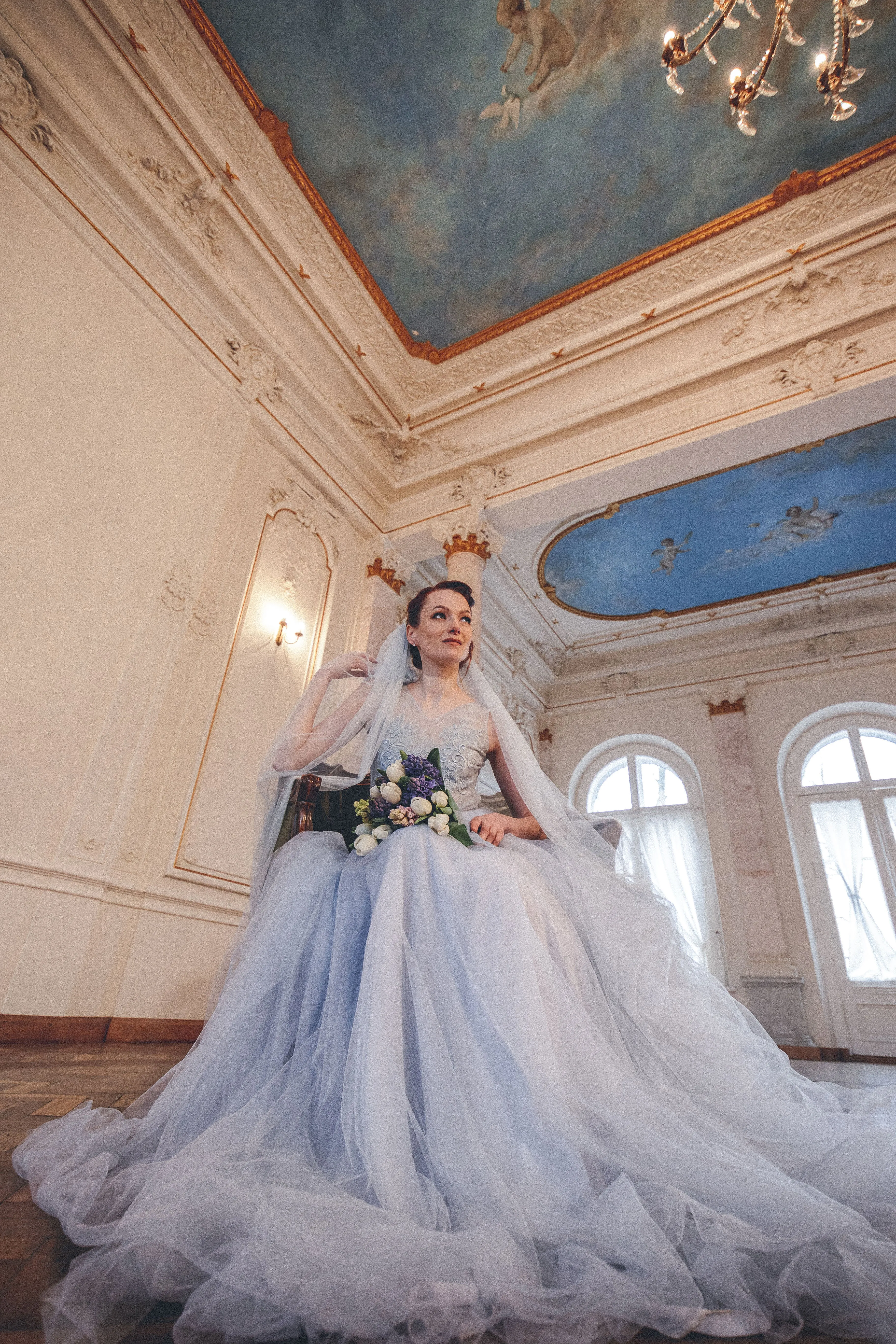 Wedding veil in custom color - EDMONDE
