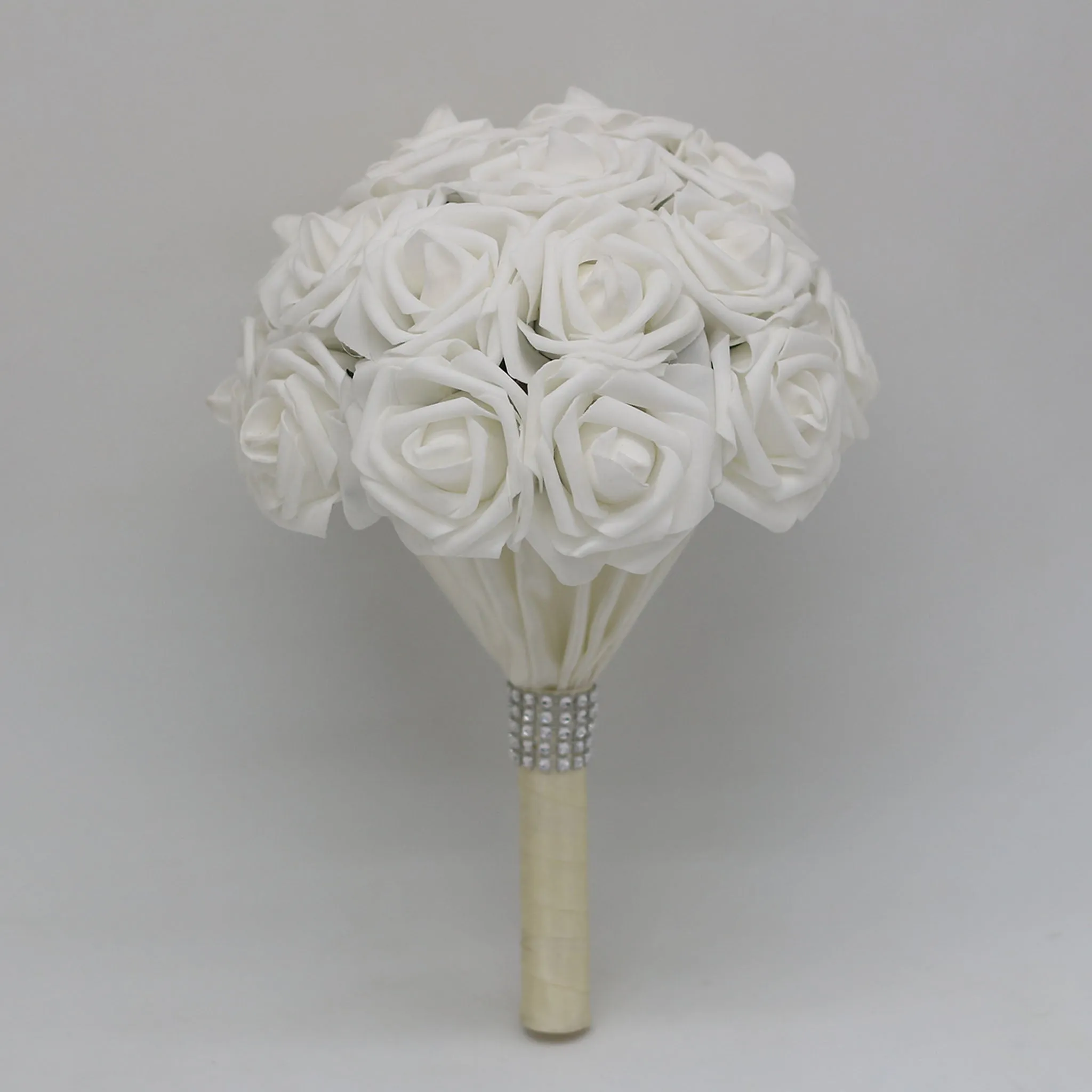 White Roses Bridal Bouquet Artificial Wedding Floral Bouquet